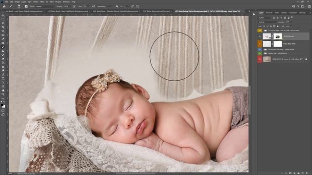 Boho Macrame Swing Newborn Digital Background Tutorial смотреть онлайн