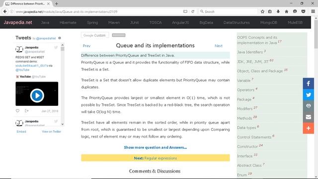 Difference between PriorityQueue and TreeSet in Java.
| javapedia.net смотреть онлайн