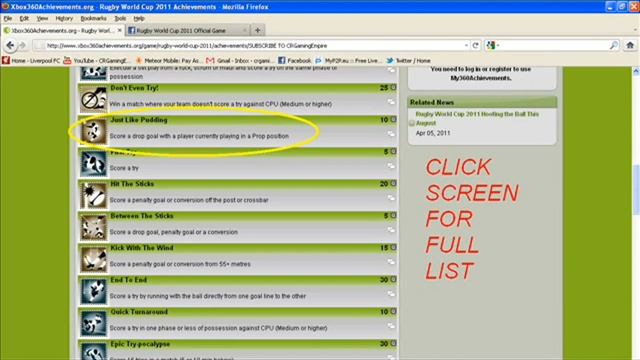 Rugby World Cup 2011 - Achievement List For Xbox/ Trophy List PS3 смотреть онлайн