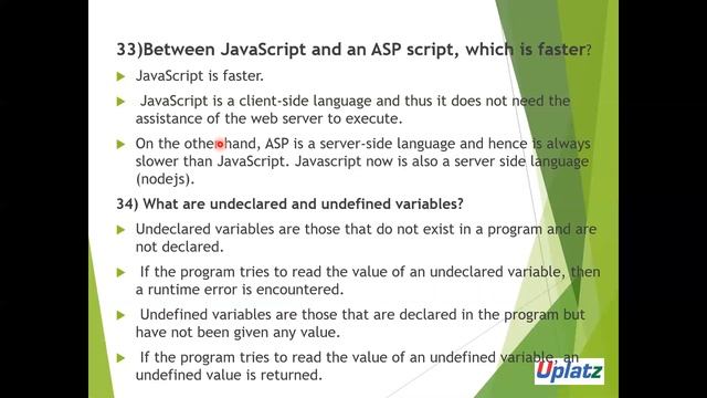 JavaScript Interview Questions and Answers | Become a Full Stack Web Developer | Uplatz смотреть онлайн