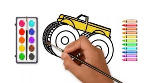 Раскраска для детей МОНСТР ТРАК. Мультики - как нарисовать машину монстр-трак