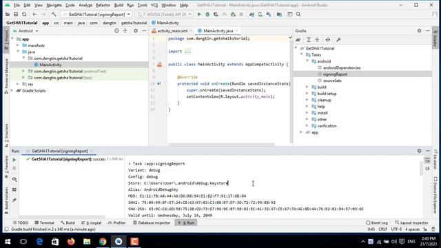 Lấy mã SHA-1 (Debug and Release mode) trong Android Studio - [Firebase Part 1] смотреть онлайн