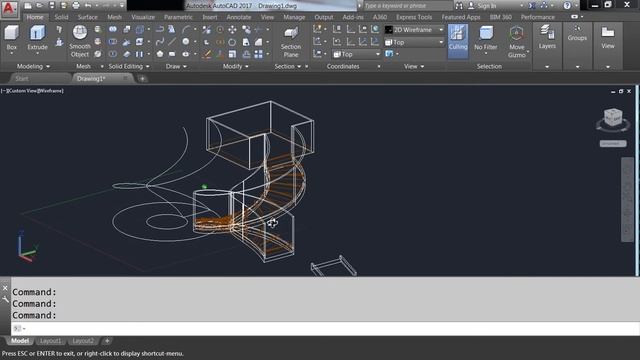 how to make Autocad 3d spiral stairs | round circular stairs смотреть онлайн