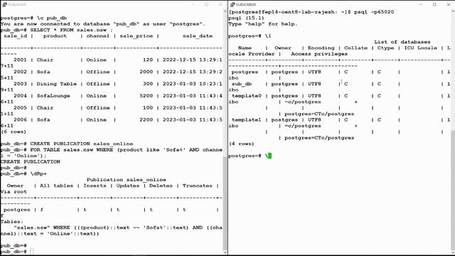 Logical replication enhancements - Row filters (demo) смотреть онлайн