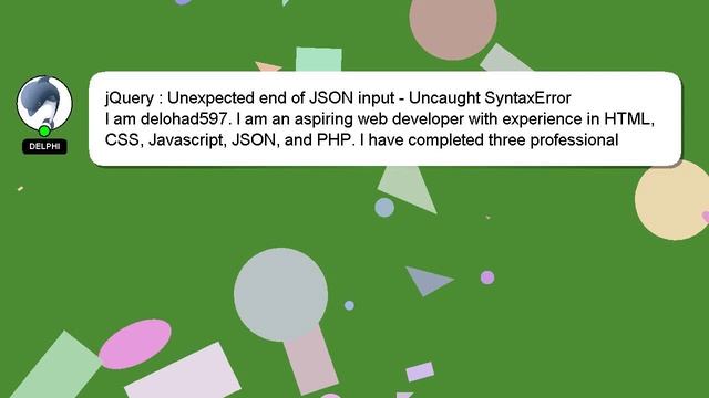 jQuery : Unexpected end of JSON input - Uncaught SyntaxError смотреть онлайн