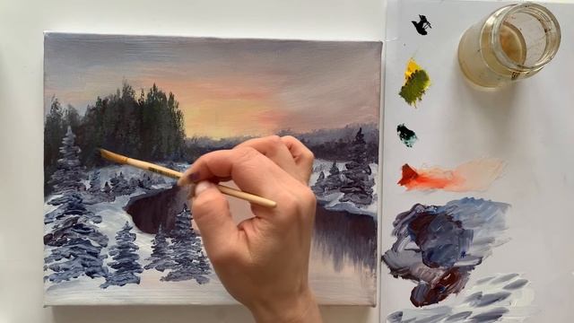 Уходящая зима 2 часть пишем маслом пейзаж смотреть онлайн