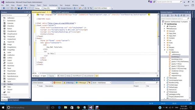 How to use bootstrap in asp.net || Visual Studio 2015 #bootstrap tutorial 1 смотреть онлайн