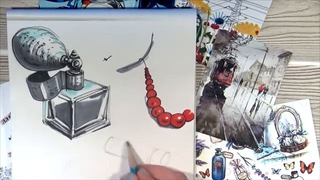 19 урок - Рисуем аксессуары и духи (fashion-sketching) [Sketch School] смотреть онлайн