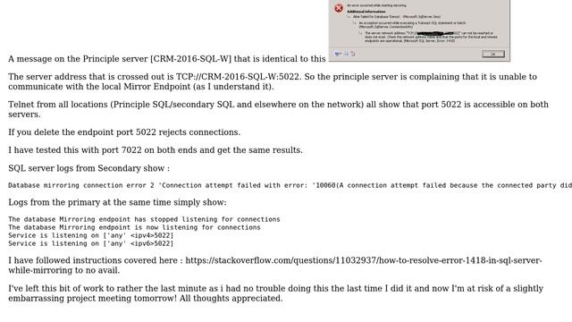 DevOps & SysAdmins: SQL Mirror failing on setup смотреть онлайн