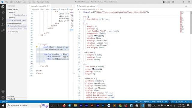 تصميم قائمة -Html css javascript Accordion Menu смотреть онлайн