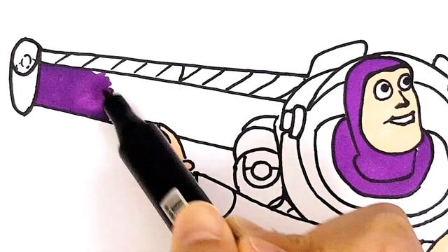 TOY STORY 4 Buzz Lightyear flies with Sheriff Woody . Drawing and Coloring Pages for Kids смотреть онлайн