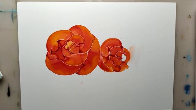 Alcohol Inks Painting with Marabu Alcohol Ink and Colored Pencil Outline/ Time-Lapse смотреть онлайн