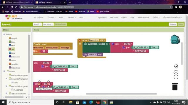WIFI CONTROLLED!! APP MAKING(HOME AUTOMATION)#IOT USING MIT APP INVENTOR!! #part 2