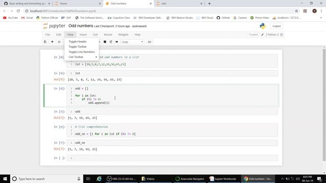 08 Jupyter Notebook View Menu смотреть онлайн
