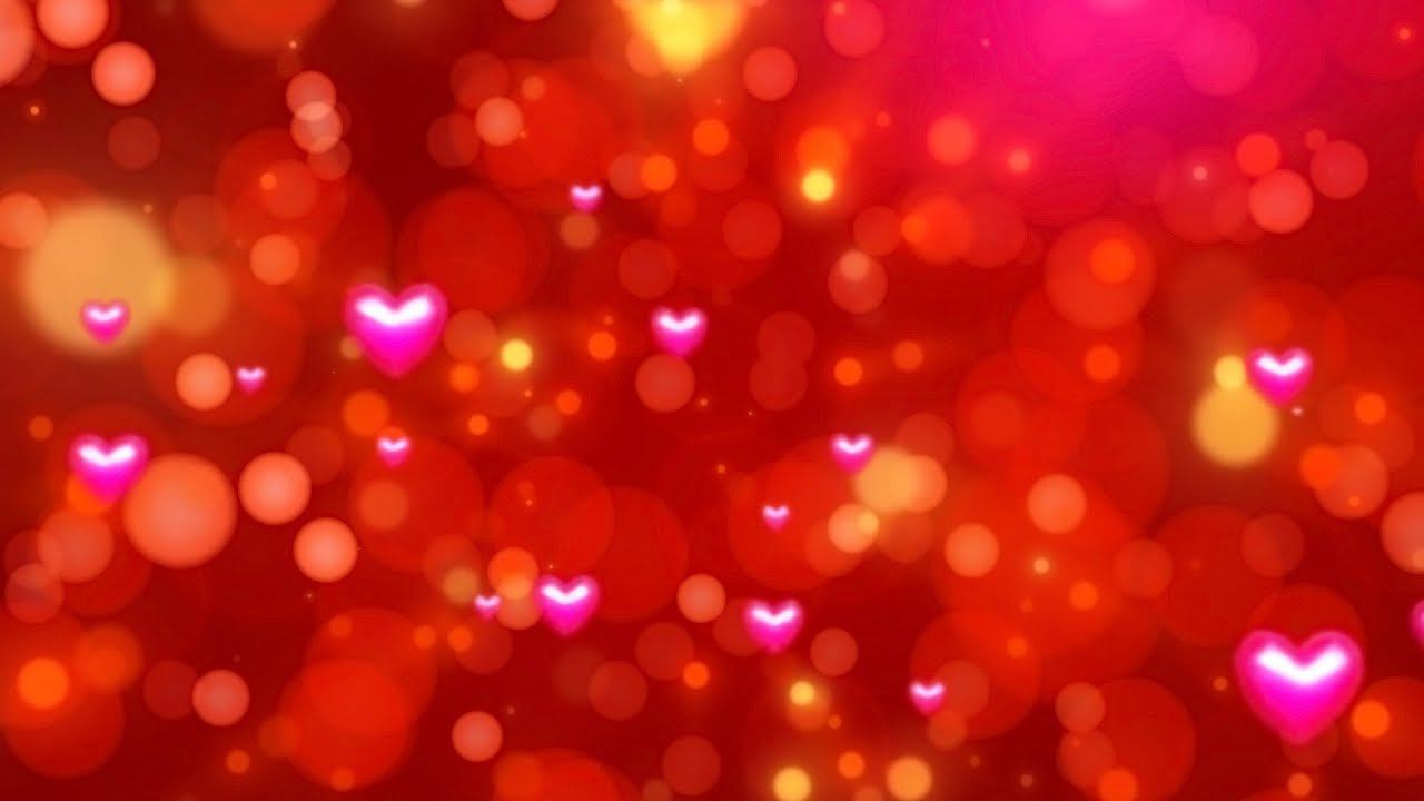 Красный фон с боке и розовые сердечки. | Бесплатные футажи для монтажа смотреть онлайн