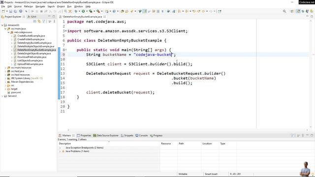 AWS Java SDK S3 - Delete Buckets Examples смотреть онлайн