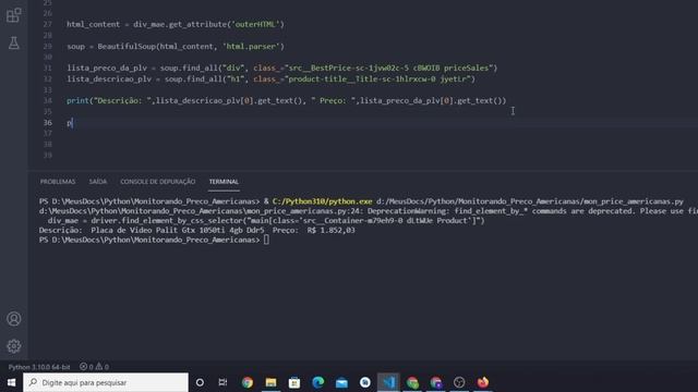 Scraping Lojas Americanas -Monitorando preço de um produto com #Python + Selenium + BeautifulSoup4 смотреть онлайн