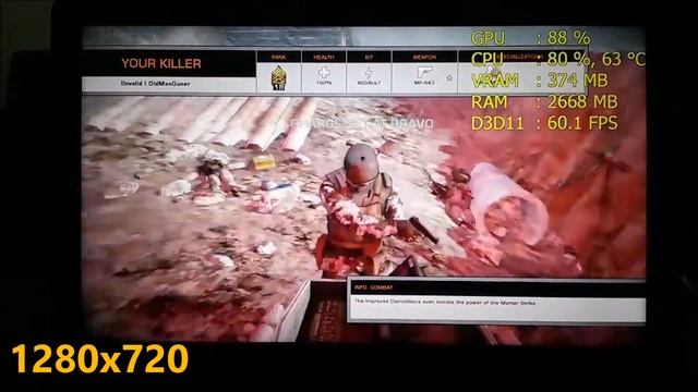 Intel HD 520 | Battlefield: Bad Company 2 [i3 6100u] 1080p, 720p, 1024x768 LOW смотреть онлайн