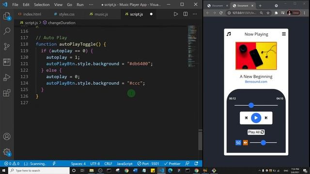 JavaScript Music Player Tutorial - #9 of 12 (Update Track Duration ) смотреть онлайн