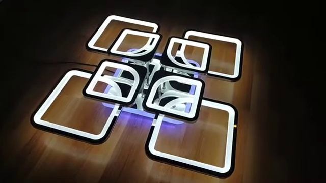 Светодиодная люстра 8 квадратов хром смотреть онлайн