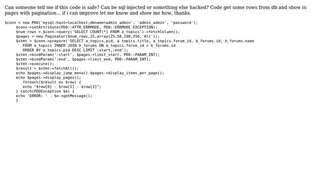 Displaying a paginated list of forum topics using PHP PDO смотреть онлайн