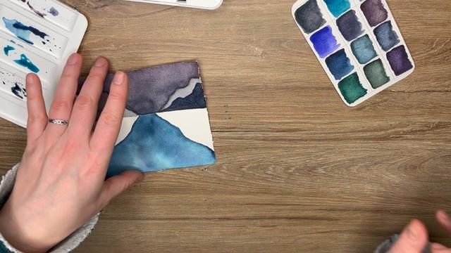 Уроки рисования. Как нарисовать простой горный пейзаж. Landscape. How to draw смотреть онлайн