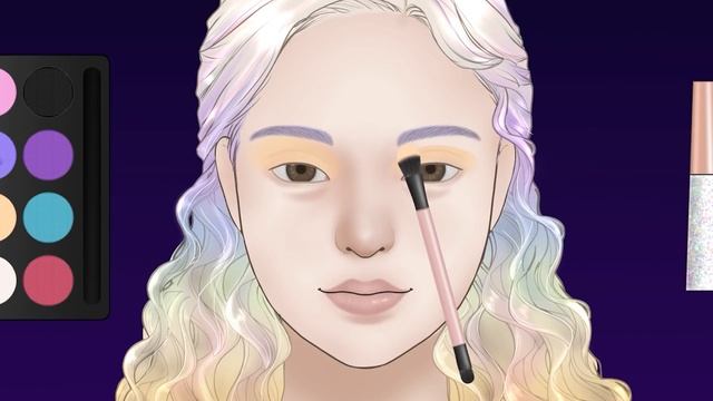 [메이크업 ASMR] ?유니콘 헤어의 판타지 소녀✨ /  Makeup Animation