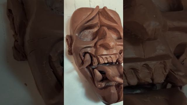 Японская маска Ханья. От наброска до скульптуры! Hanya Masks.