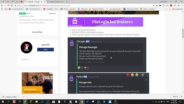 Pin Login Plugin Tutorial | Minecraft security plugin showcase/tutorial смотреть онлайн