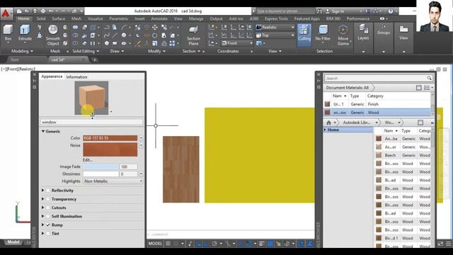 AutoCAD CLASS 91-How to Apply Material in Window and Door in AutoCAD 3D - English Subtitle смотреть онлайн