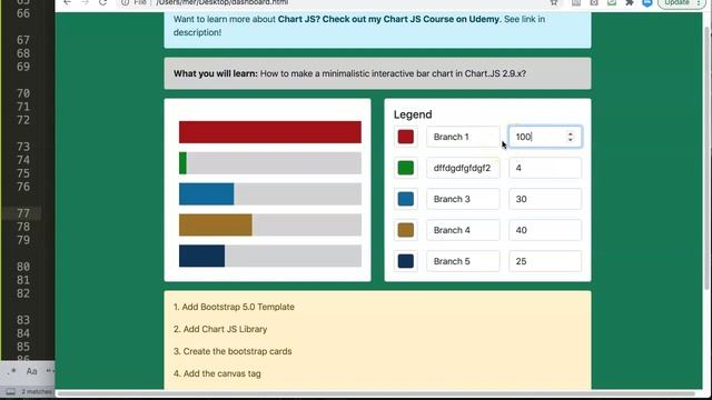 How to create a dynamic minimalist bar chart in Chart JS 2 | Chart JS Tutorial смотреть онлайн