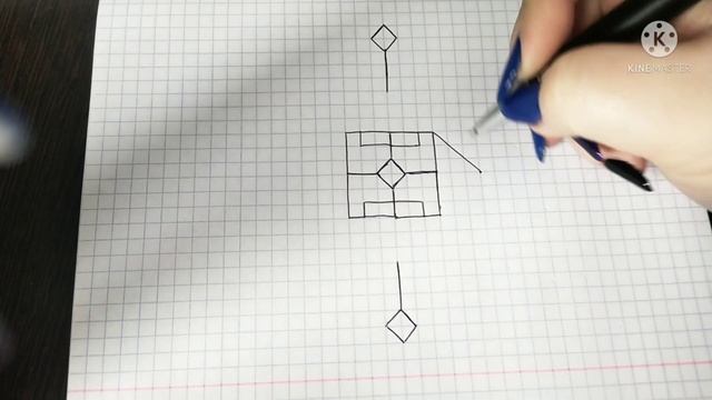 Узор гелиевой ручкой по клеткам | Рисунок гелиевой ручкой на клетчатой бумаге смотреть онлайн