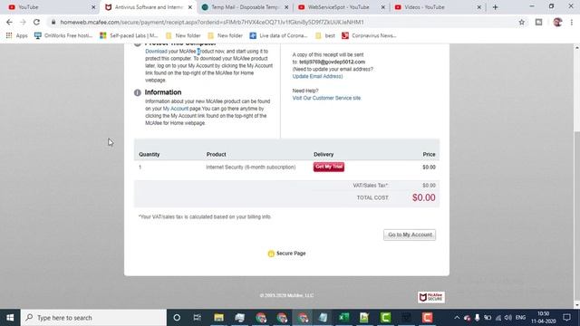 How To Get 6 Months Mcafee Internet Security For Free | Mcafee License Key | 2020 смотреть онлайн