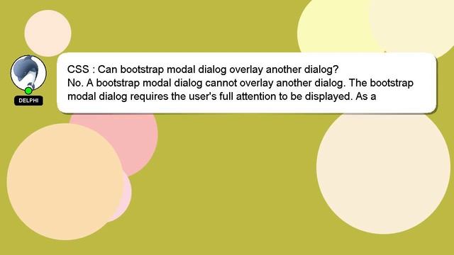 CSS : Can bootstrap modal dialog overlay another dialog? смотреть онлайн
