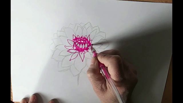 Учимся рисовать георгины смотреть онлайн