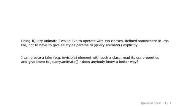 jQuery : jQuery.animate() with css class only, without explicit styles смотреть онлайн