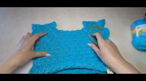 Футболка "Незабудка",  для девочки ( крючком)