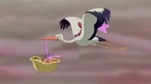 Футаж Аист несет ребенка для мамы и папы скачать бесплатно!