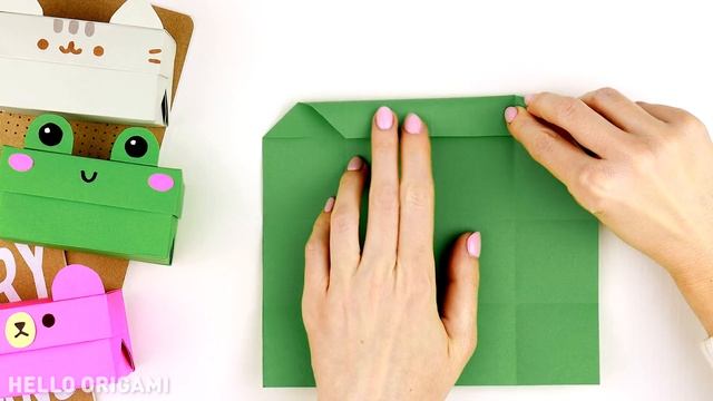 Оригами Коробочка Лягушка, Котик и Мишка из бумаги | Origami Paper Box Frog, Cat Pusheen & Bear смотреть онлайн