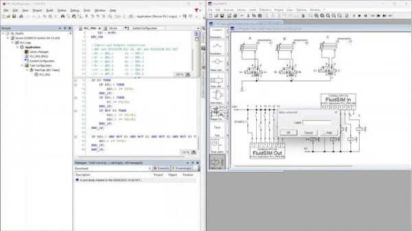CODESYS: connection with FluidSim through OPC DA Server - FluidPyPLC example and SETUP
