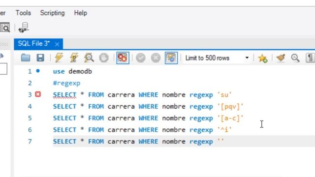 Como funciona el operador regexp en MySQL 8 con Workbench смотреть онлайн