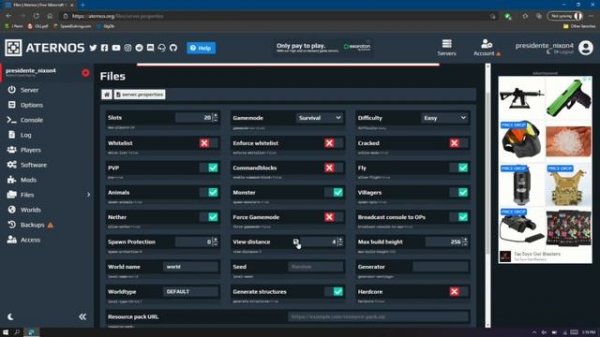 How to Make a Free Fabric Minecraft Server | Aternos