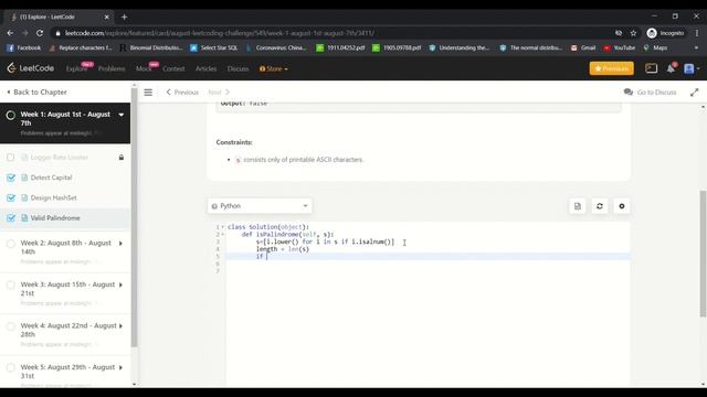 Valid Palindrome | LeetCode 125 | Python смотреть онлайн