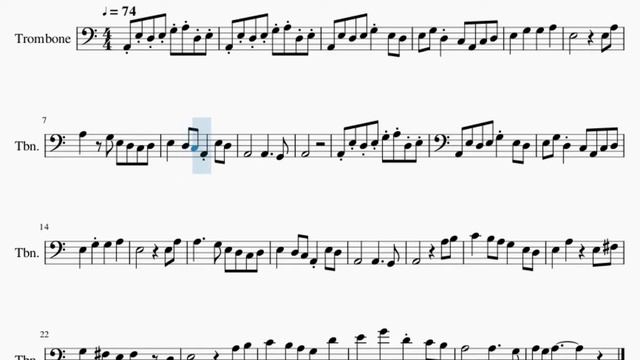 Trombone Sheet Music: How to play Kitsune's Mask (Genshin Impact) by Yu Peng Chen смотреть онлайн