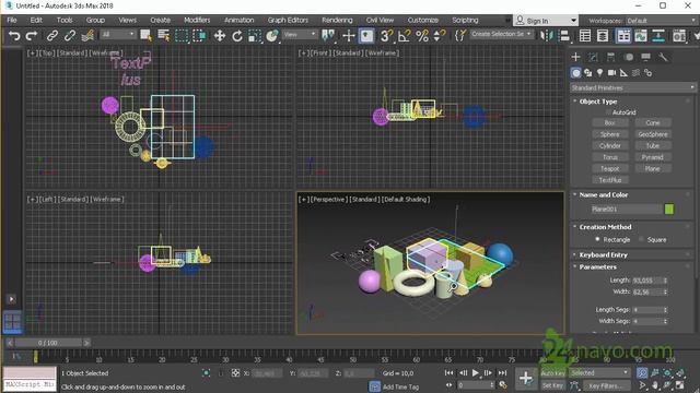 6. Создание Standard Primitives на Command Panel (Командная панель). Уроки. Интерьер. 3ds max смотреть онлайн