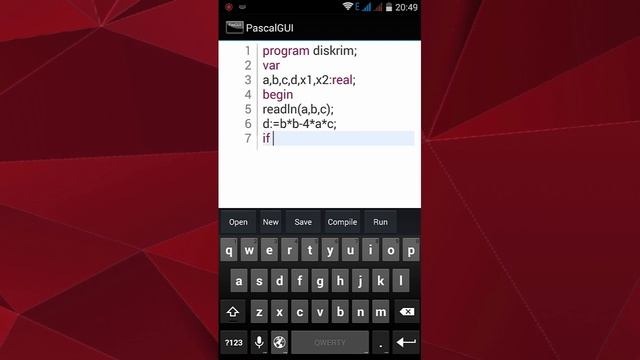 Pascal GUI Android - Решение квадратного уравнения ►◄ смотреть онлайн