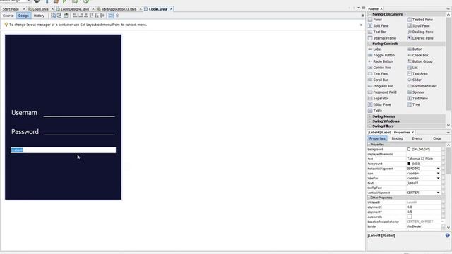 Java Swing GUI: Login design смотреть онлайн