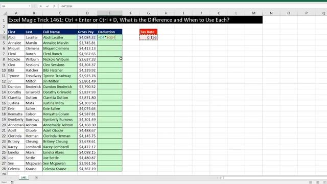 Excel Magic Trick 1461: Ctrl + Enter or Ctrl + D, What is the Difference and When to Use Each? смотреть онлайн