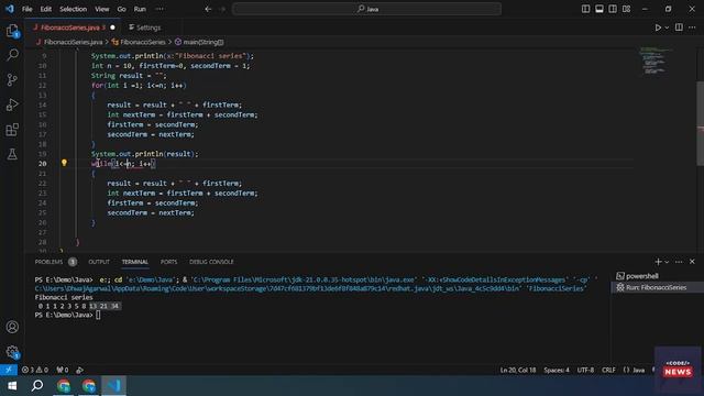 Java Fibonacci Series смотреть онлайн