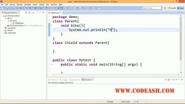 Single inheritance program in java | java inheritance example | extends keyword in java смотреть онлайн